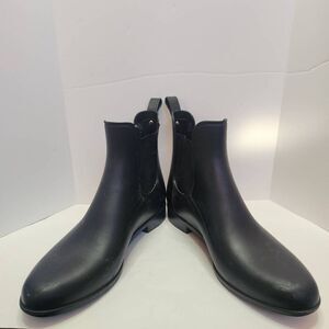 Sam Edelman Womens Black Matte Rubber Tinsley Rain Ankle Boots Shoes Size 10
